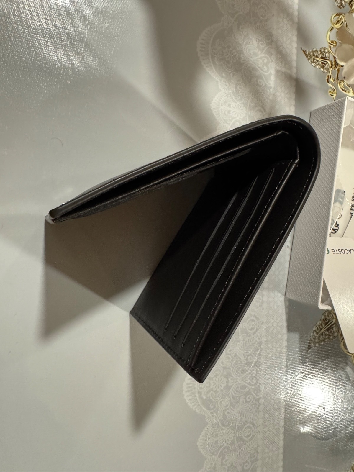 Men’s Black Genuine Leather Wallet Bifold Card Holder