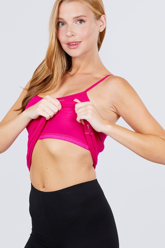 CAMI Camisole with Built in Shelf BRA Adjustable Spaghetti Strap Layer Tank Top