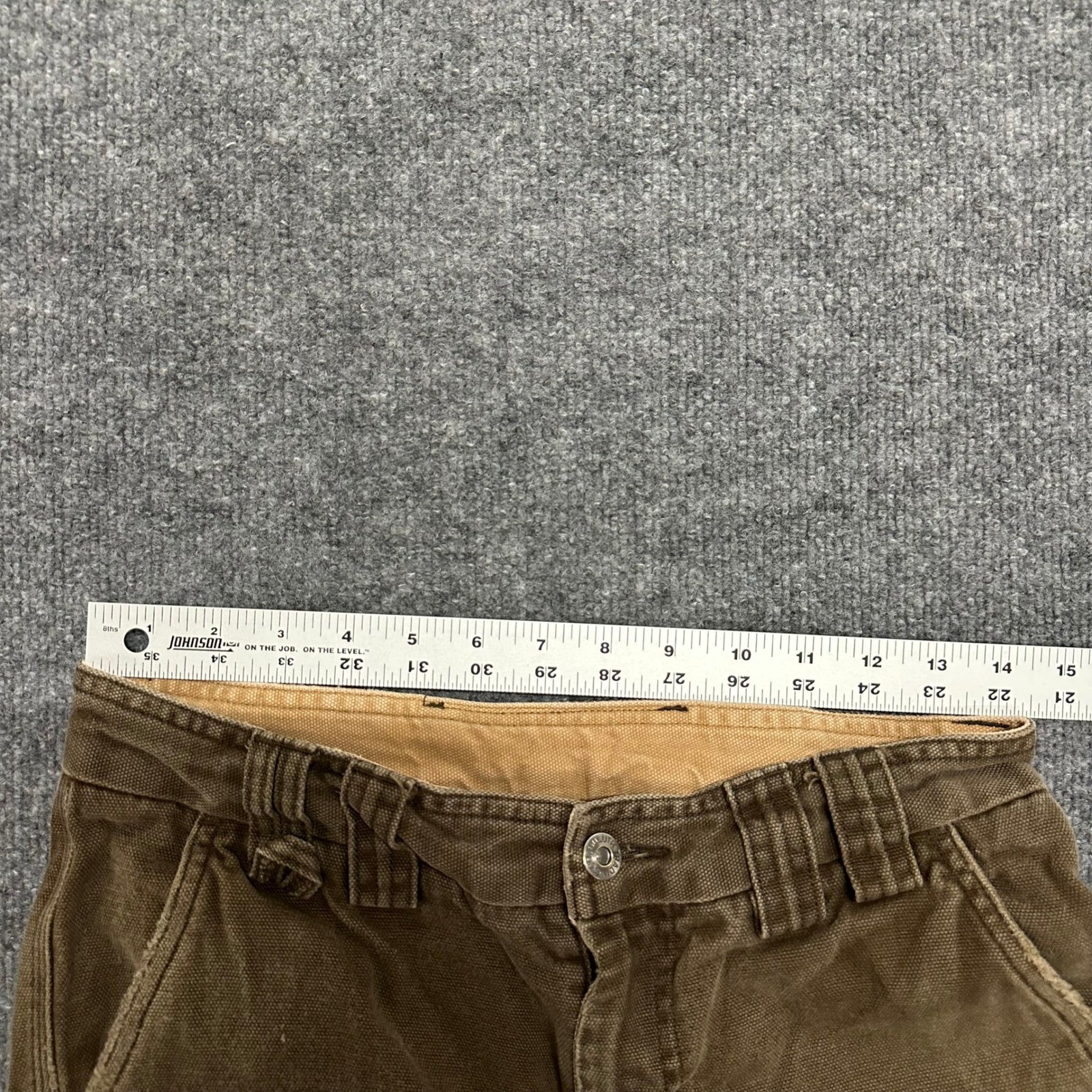Duluth Trading Co Cargo Pants Mens Size 28×31 Brown Canvas Relaxed Fit Workwear