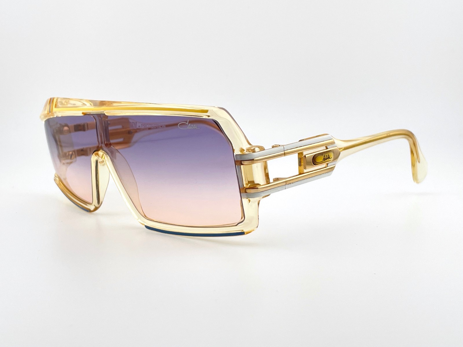 vintage CAZAL 858 col 254 yellow sunglasses W.Germany 1980s hip hop boy full set