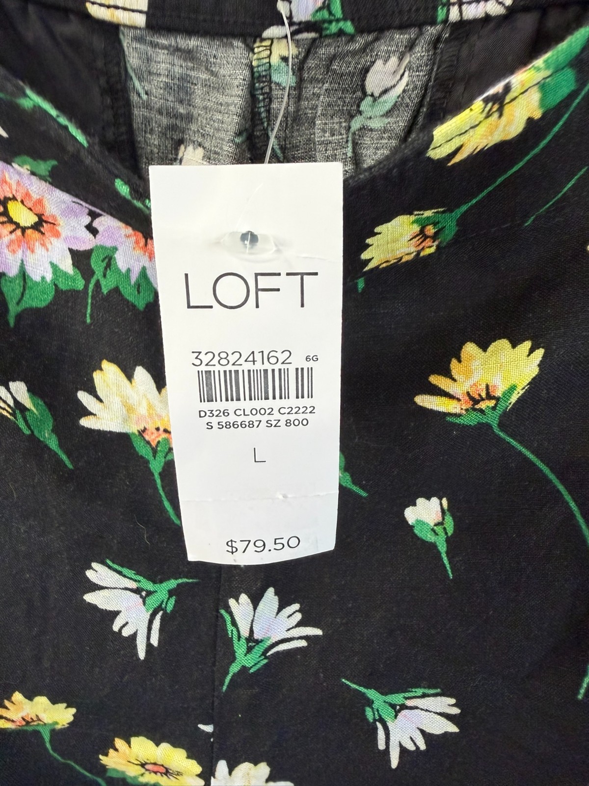 LOFT Brand Waist Floral Print Wide Leg Crop Pants Size Large