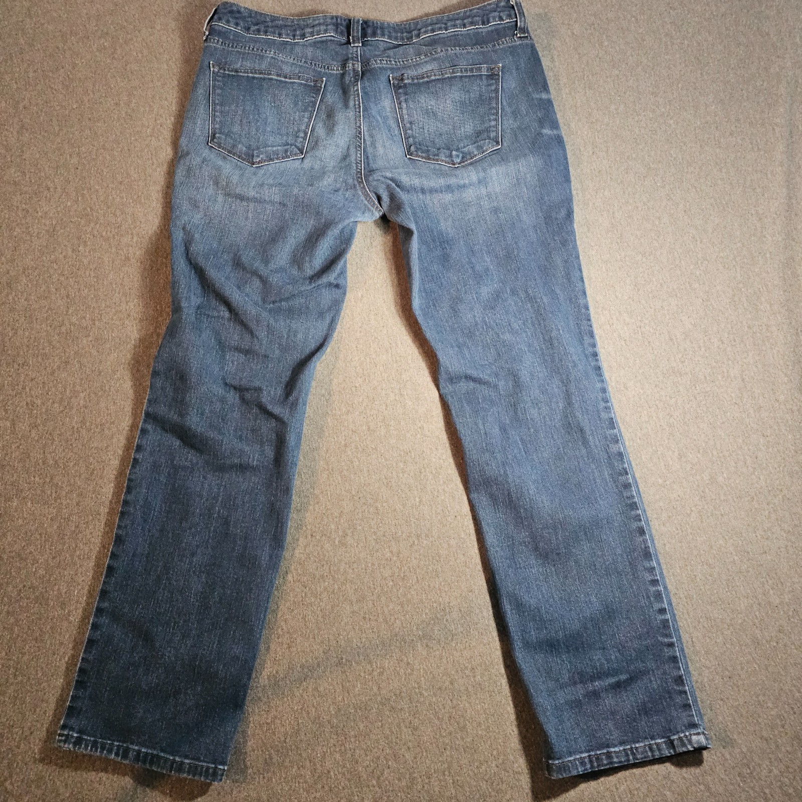 Sonoma Slim Straight Leg Mid Rise Medium Wash Blue Jeans Denim Women Sz 14