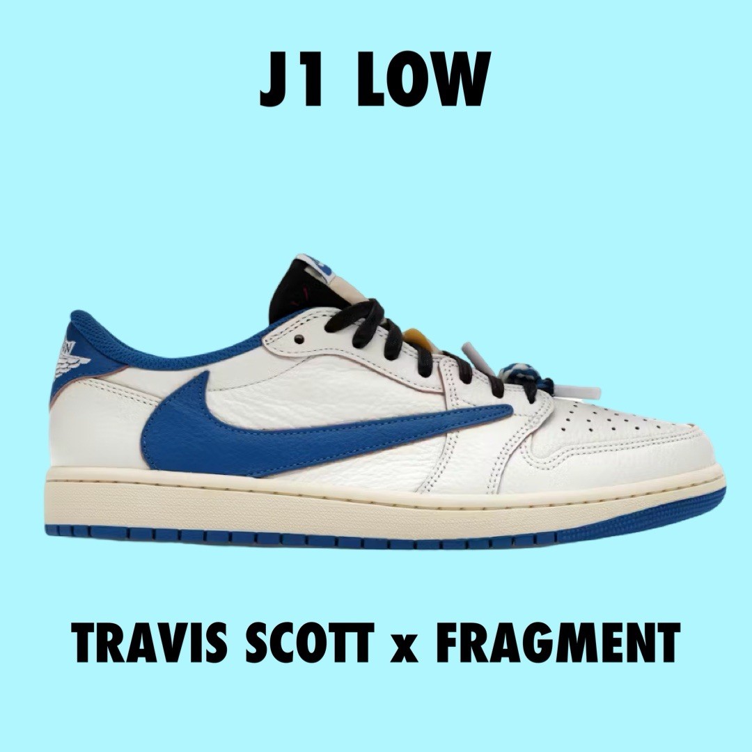 Fragment Travis Scott Air Jordan 1 Retro Low Sail Military DM7866-104 Size 9.5