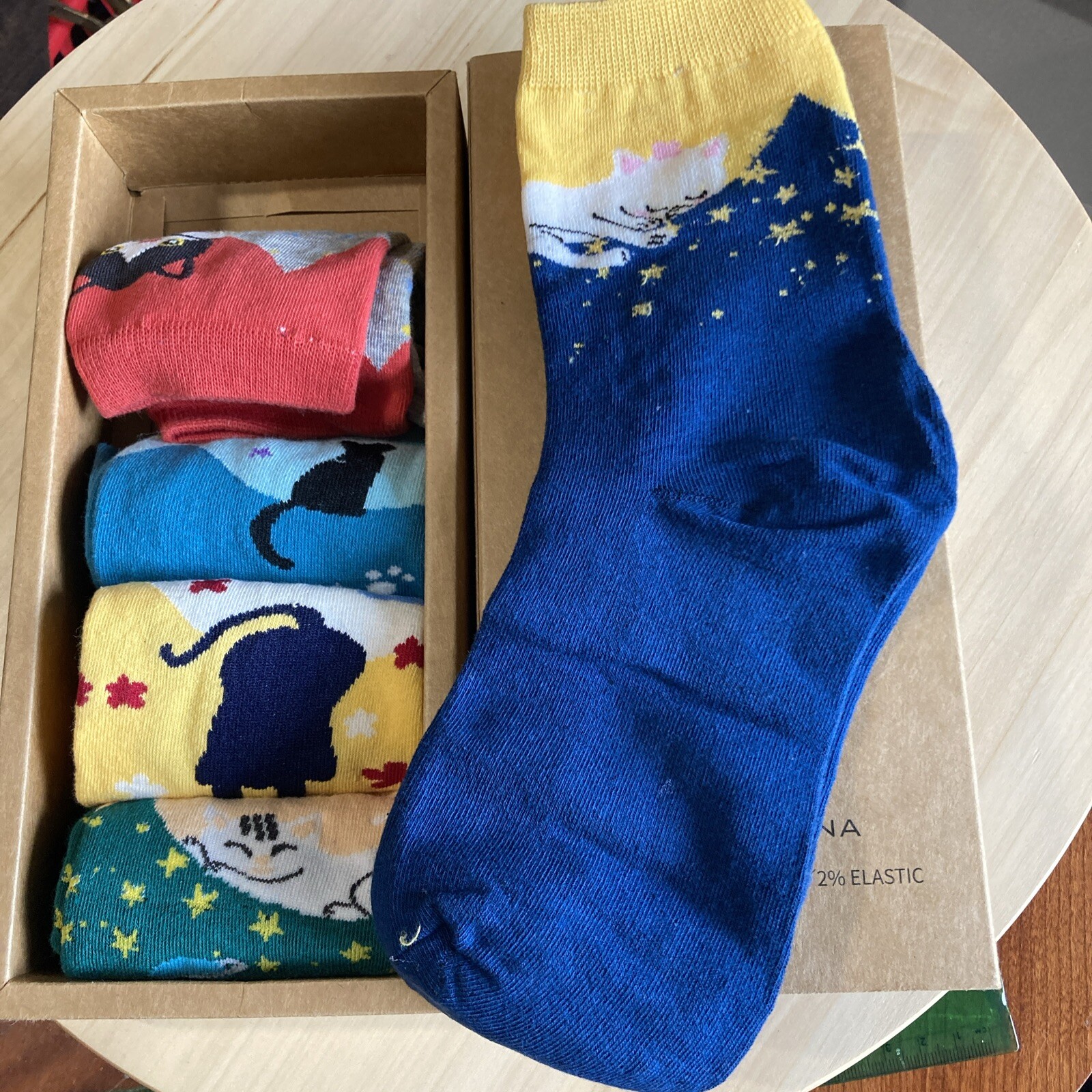 Leotruny Cat Boutique Socks NIB Multicolor Ankle 80% Cotton, 20% Spandex/elastic