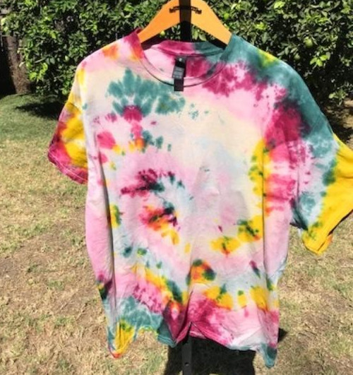 Eco Friendly Hand Made Unisex Tye Dye X-L Cotton T-Shirt Bullseye1-12