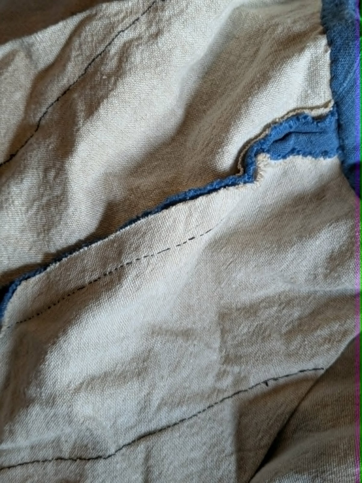 Hand Dyed Hand Sewn 1830s Reproduction Linen Dress