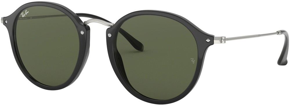 Ray-Ban RB2447 Mens Round/Classic Sunglasses – Black / Green – Authentic New