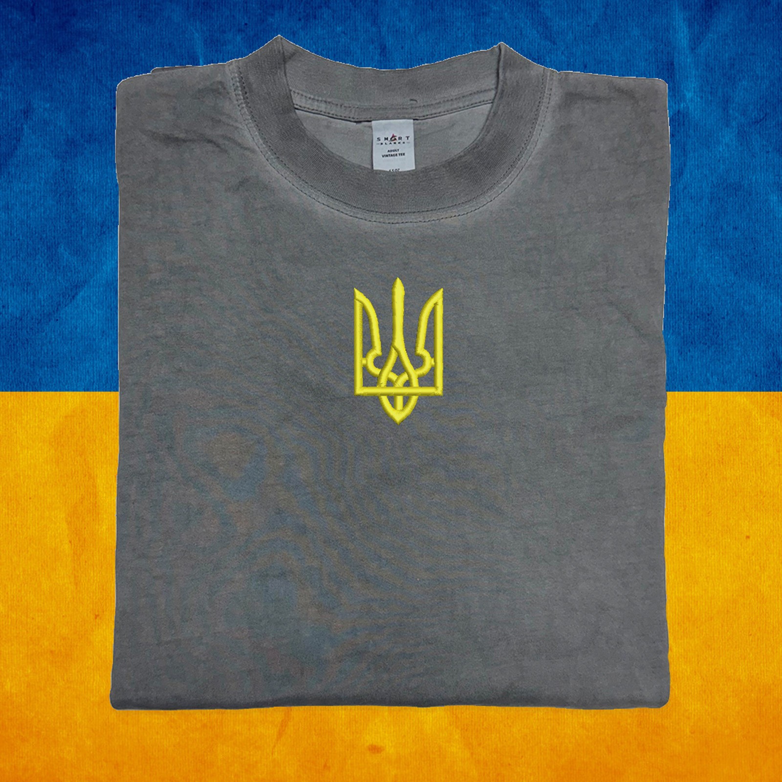 Ukraine Embroidered Vintage Black Ukrainian Volodymyr Zelenskyy Golden Trident