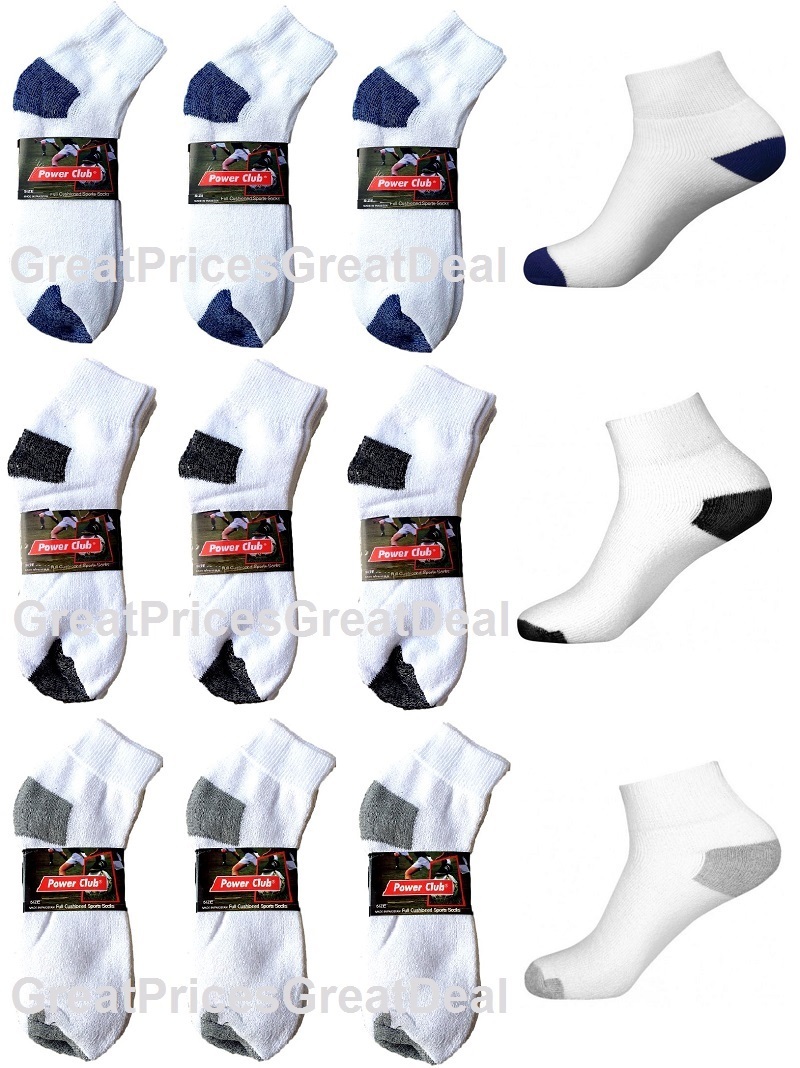 5~100 Dozen Wholesale Lot Men Sports Cotton Ankle Socks Athletic P284 9-11 10-13