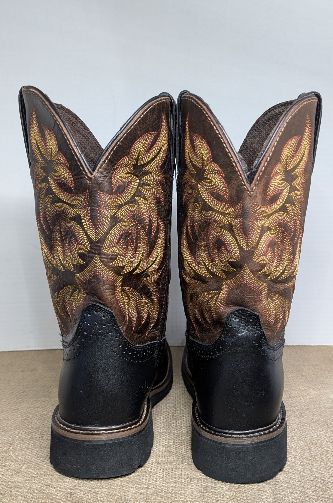 Justin Men’s Boots Driller Western Stampede Cowboy Work Composite Toe 10.5 D