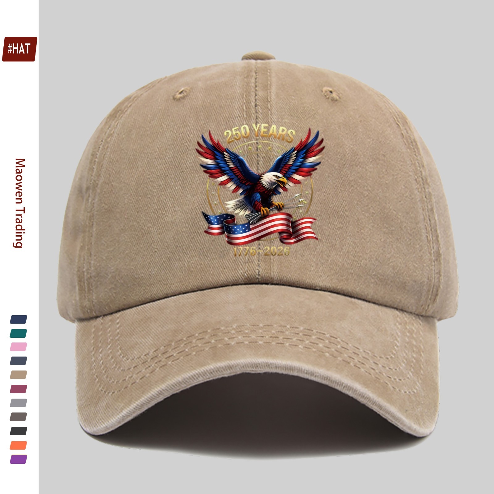 USA 250th Anniversary Hat 1776-2026 American Independence Eagle Flag Baseball Ca
