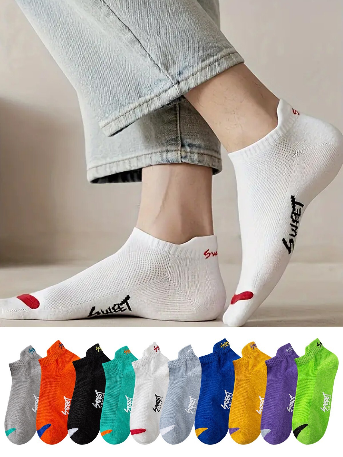 10 Pairs Low Cut Ankle Socks for Men&Women,Ultra-Thin Breathable Invisible Socks