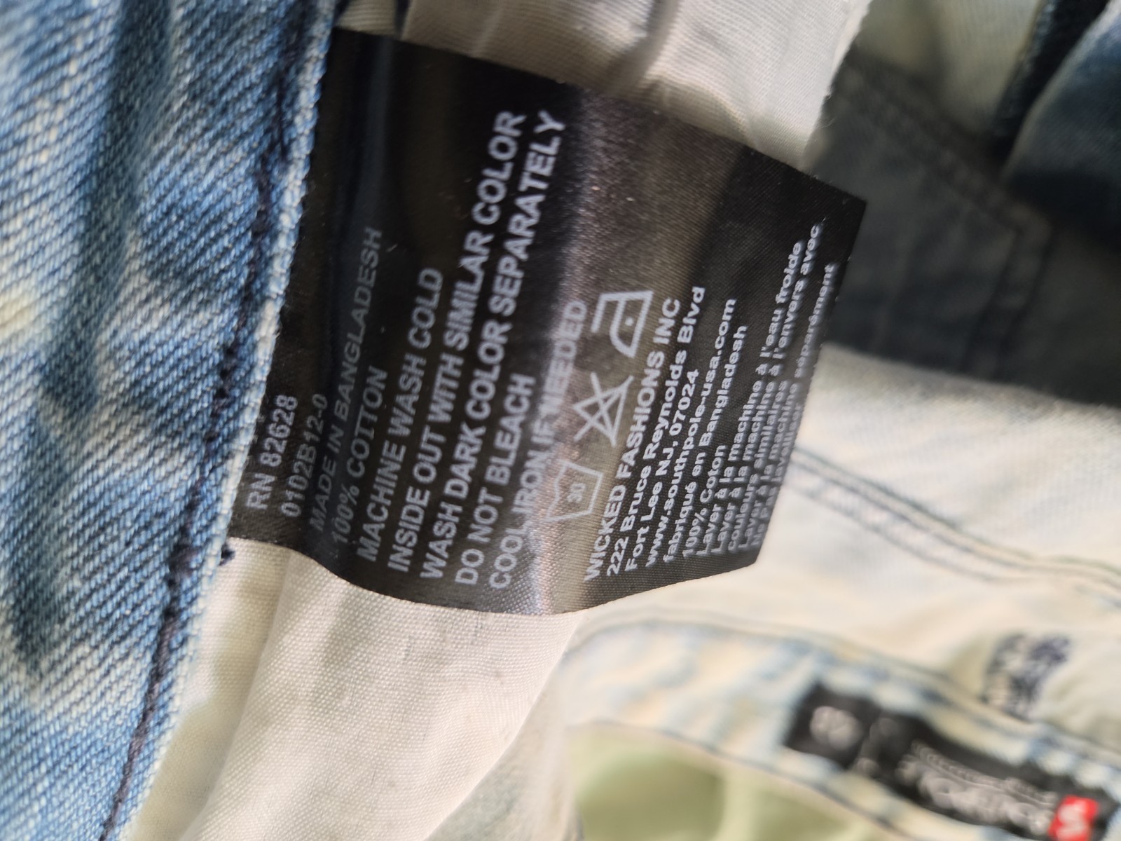 Southpole Mens Jeans 48 to 50″x 32″ 100% Cotton Acid Wash Denim Retro Distressed