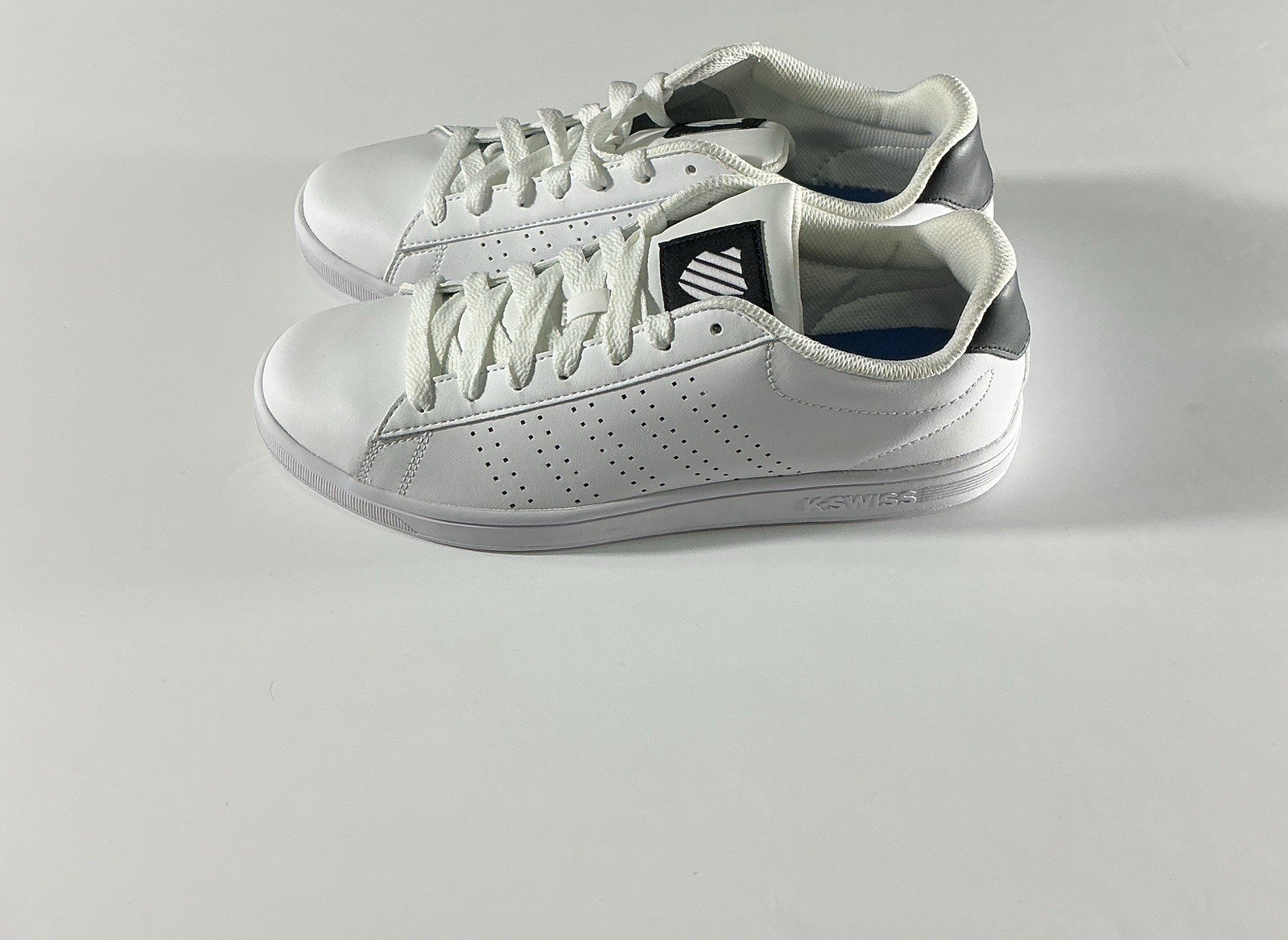 K-Swiss Court Style White Sneakers Men’s Size 9.5 Casual Tennis Shoes