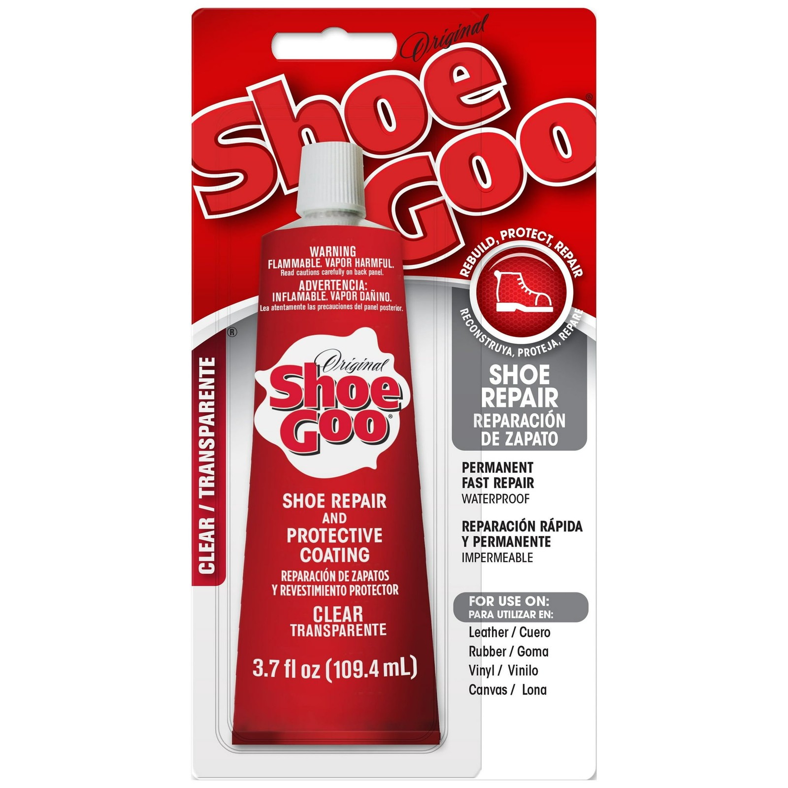 Eclectic Shoe Goo Adhesive Glue, Shoe Repair, Clear, 110010, 3.7 fl. oz.