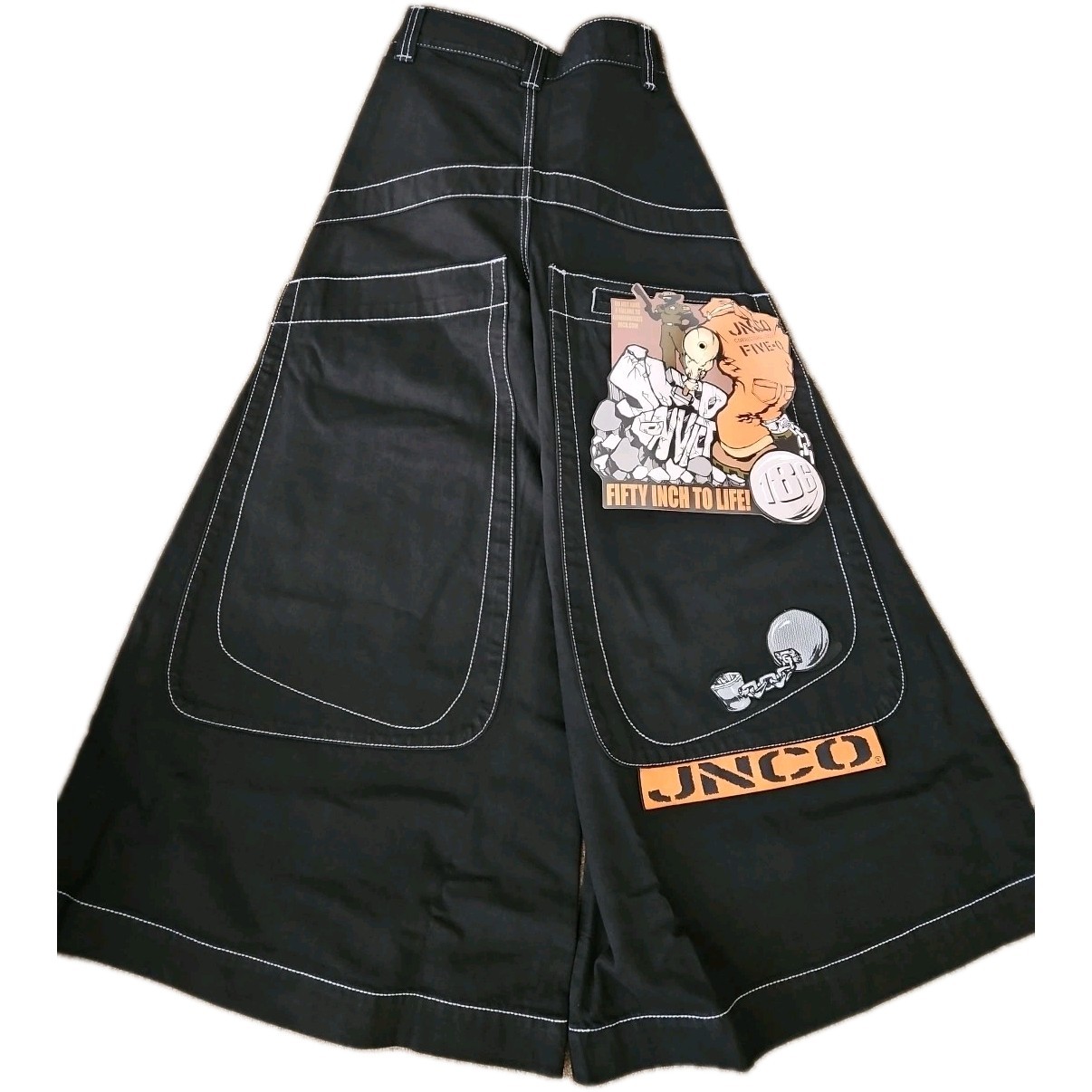 JNCO Convict Black Denim Jeans 50 Inches to Life NWT Mens 28×32 Ultra Wide Leg