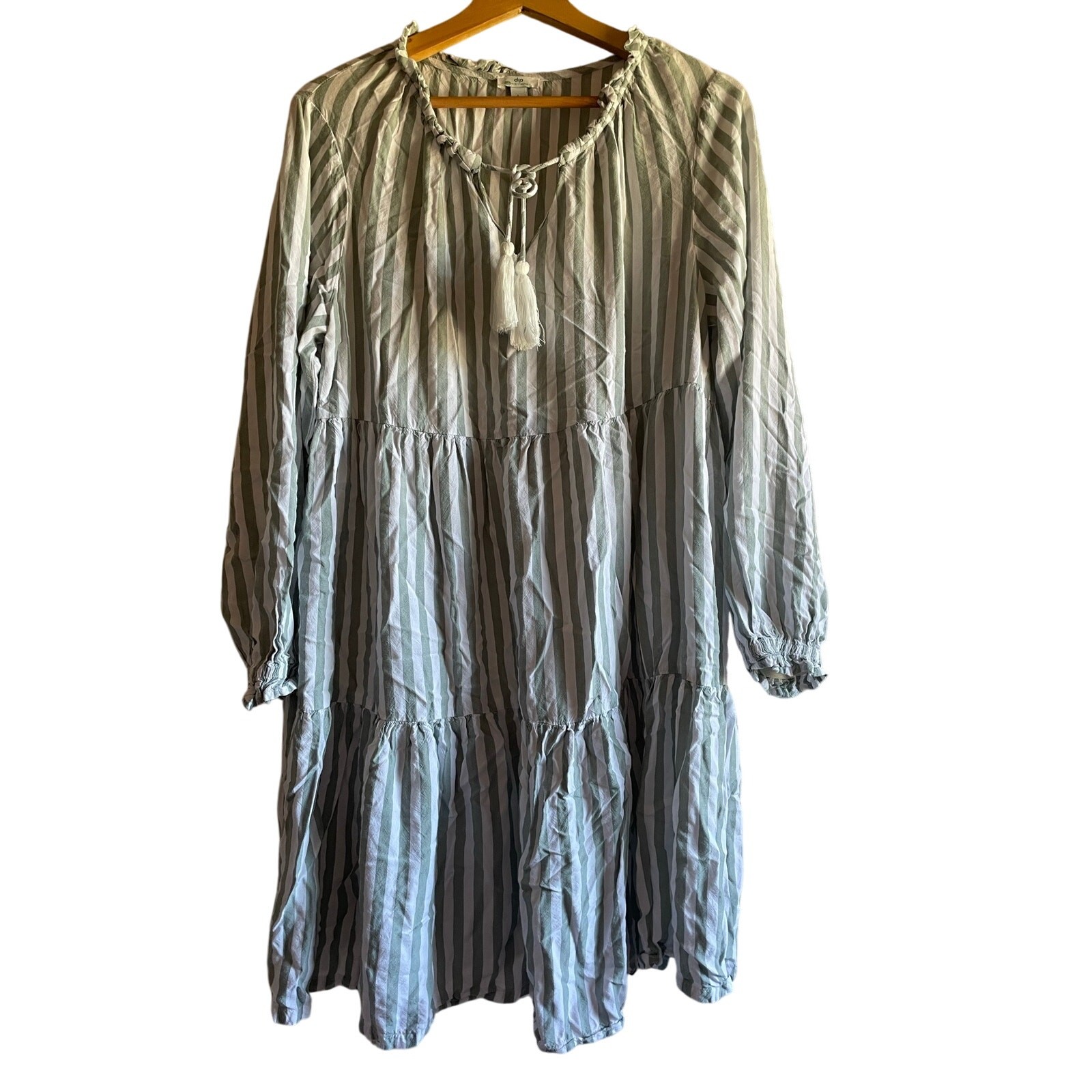 DIP Eco-Friendly Striped Cotton Dress Size Large
