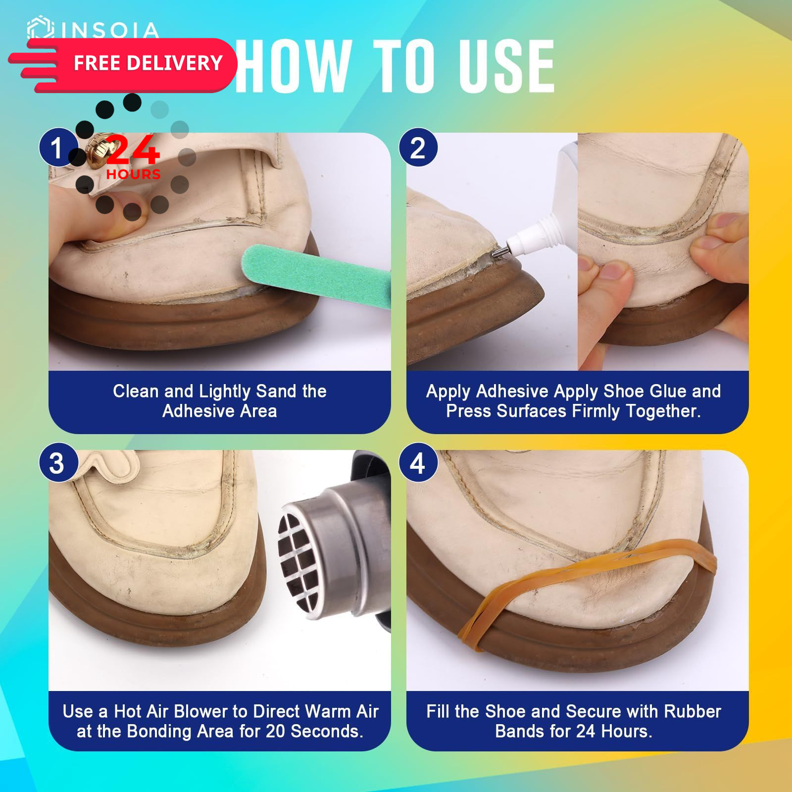 Shoe Glue Sole Repair Kit, 15ML x2 Heavy Duty 15ml x 2, 2 x 15 ML / 0.5 oz