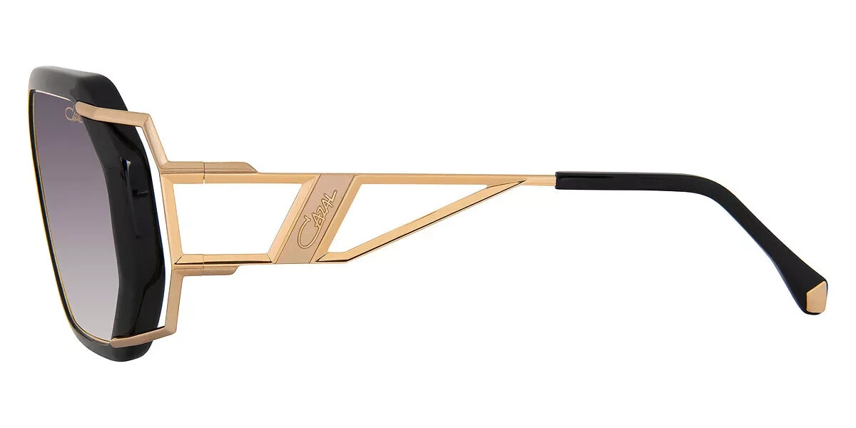 CAZAL MOD. 8505 COL. 004 BLACK GOLD PLATED GEOMETRIC SUNGLASSES MADE IN GERMANY
