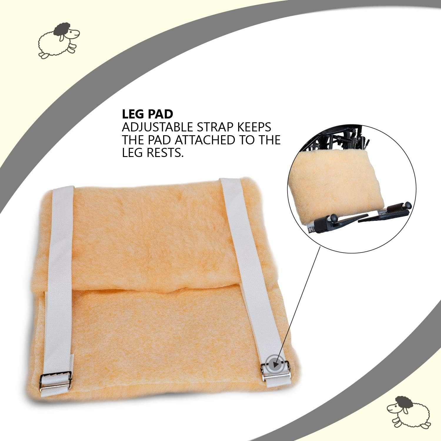 Faux Synthetic Sheepskin Wheelchair Leg Pad Foot Protectant