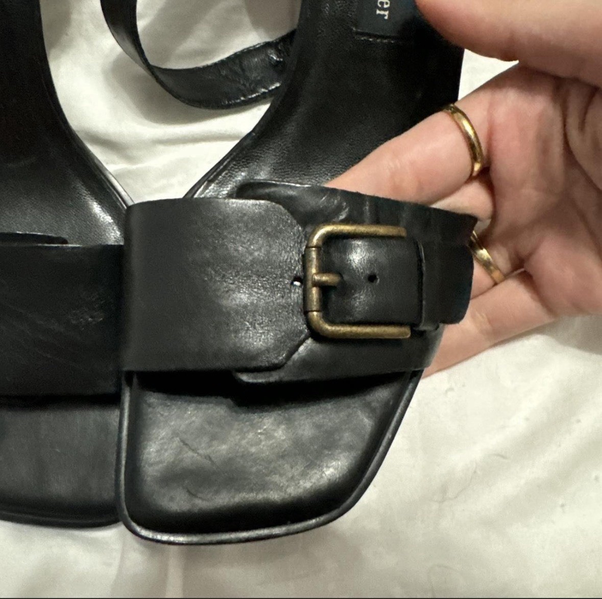 Etienne Aigner Women’s Black Dana Point Leather Ankle Strap Heels Buckle US 8M