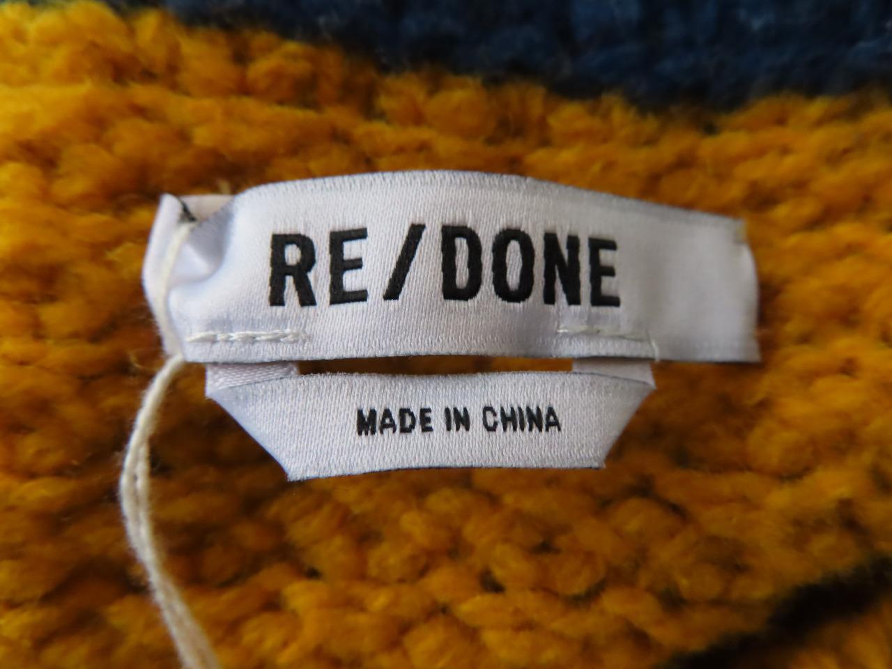 NWOT RE/DONE Mustard Multi 70s Sweater Jacket Size XS $525