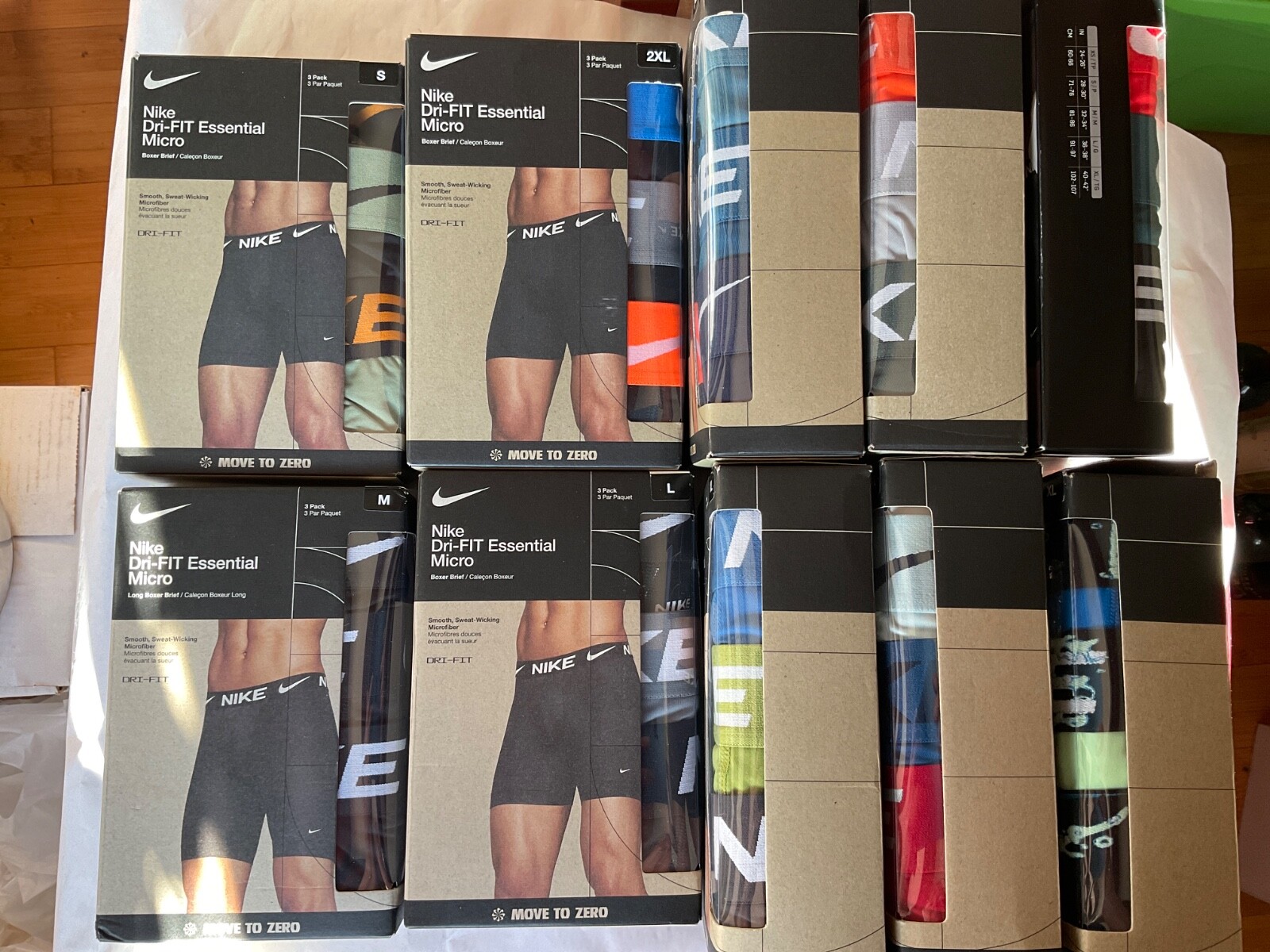 Nike Essential Micro 3-Pack Boxer Brief Dri Fit New Orange Blue Gray Pink Black