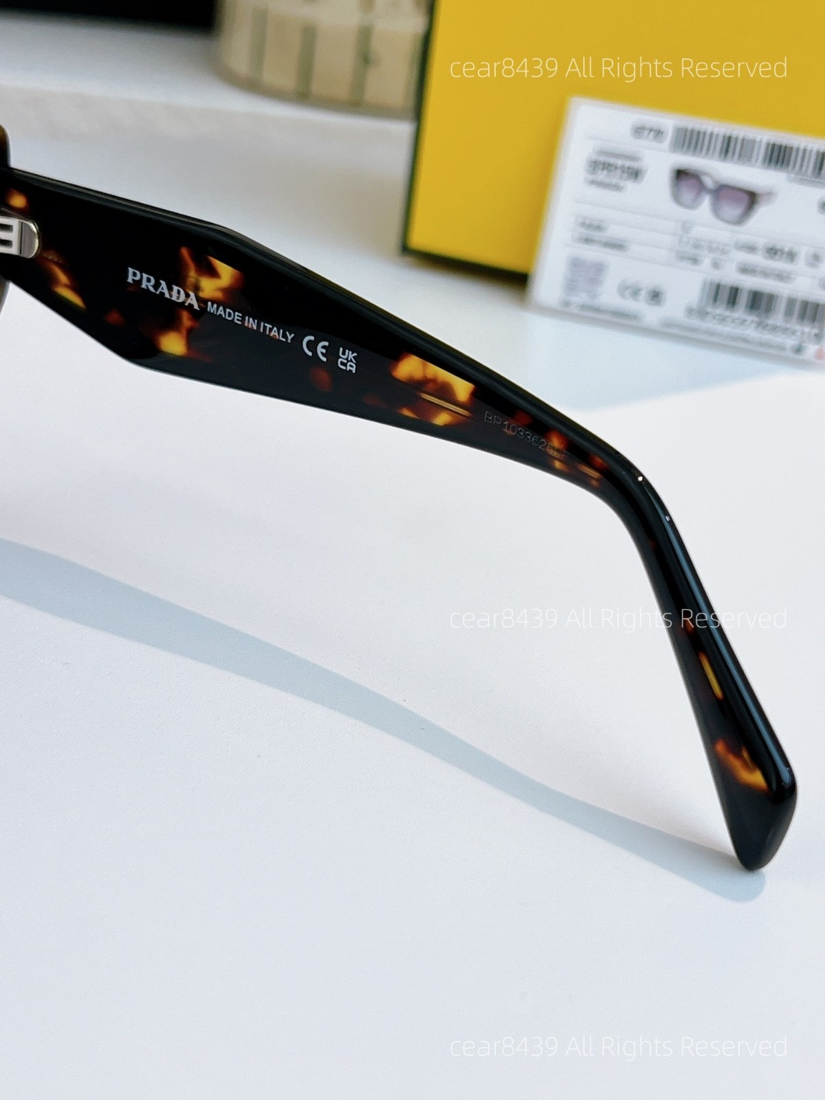 Prada Women Sunglasses Designer PR15WS Tortoise Gray Lens Oversize Authentic
