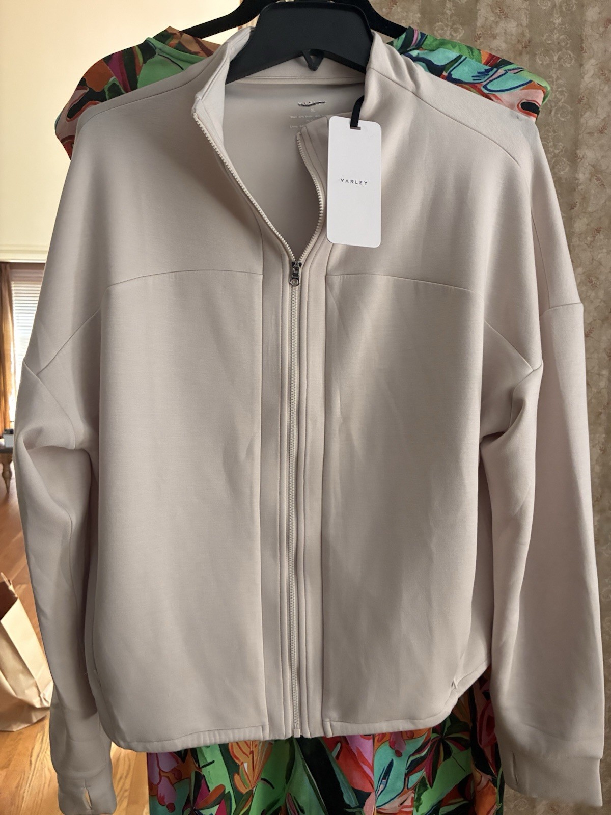 Varley Women’s Beige Tayah Zip Through Midlayer Full Zip Spacer Jacket XL