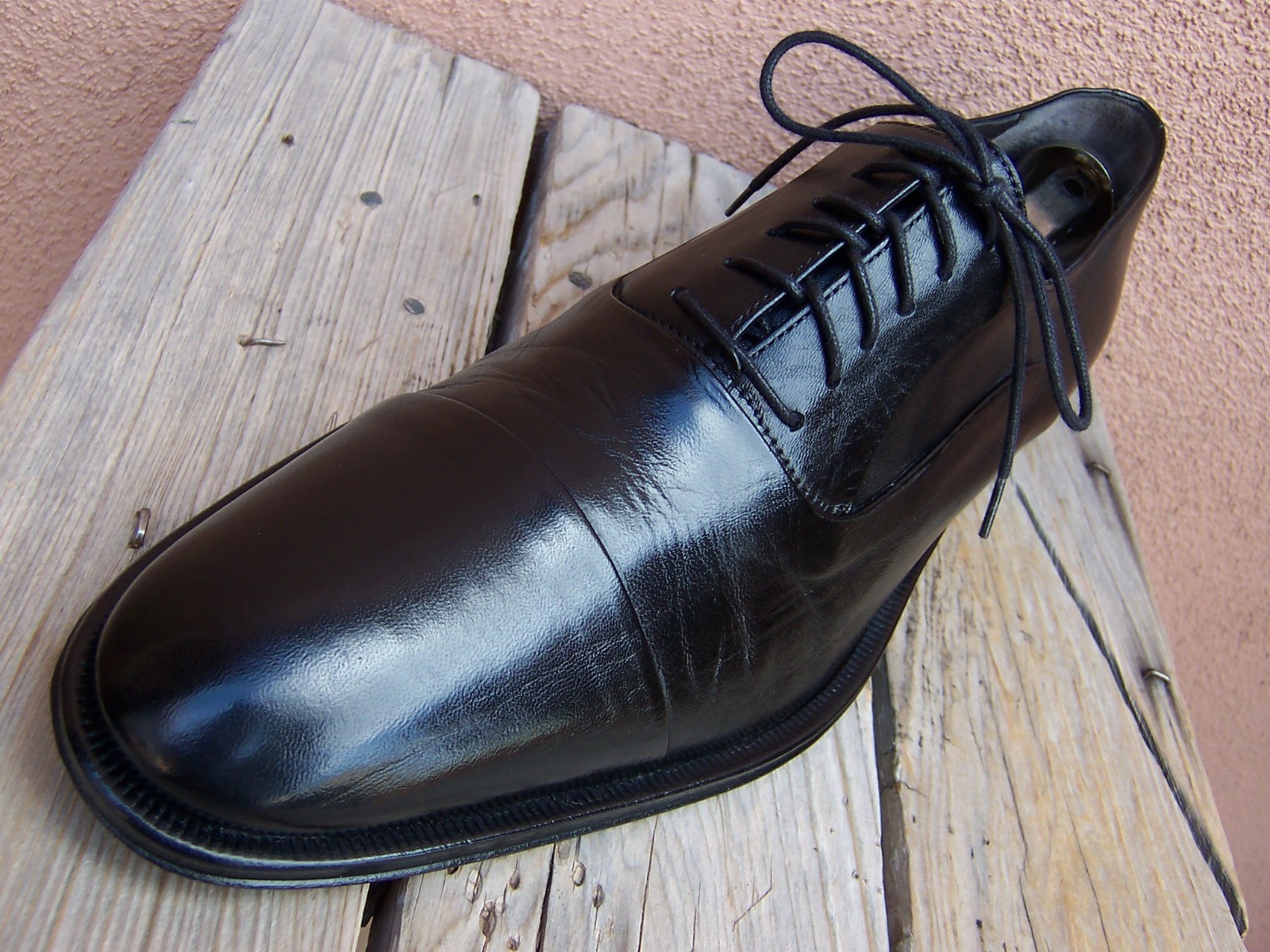 BRUNO MAGLI Mens Casual Dress Shoes Black Leather Cap Toe Italian Oxford Size 9M