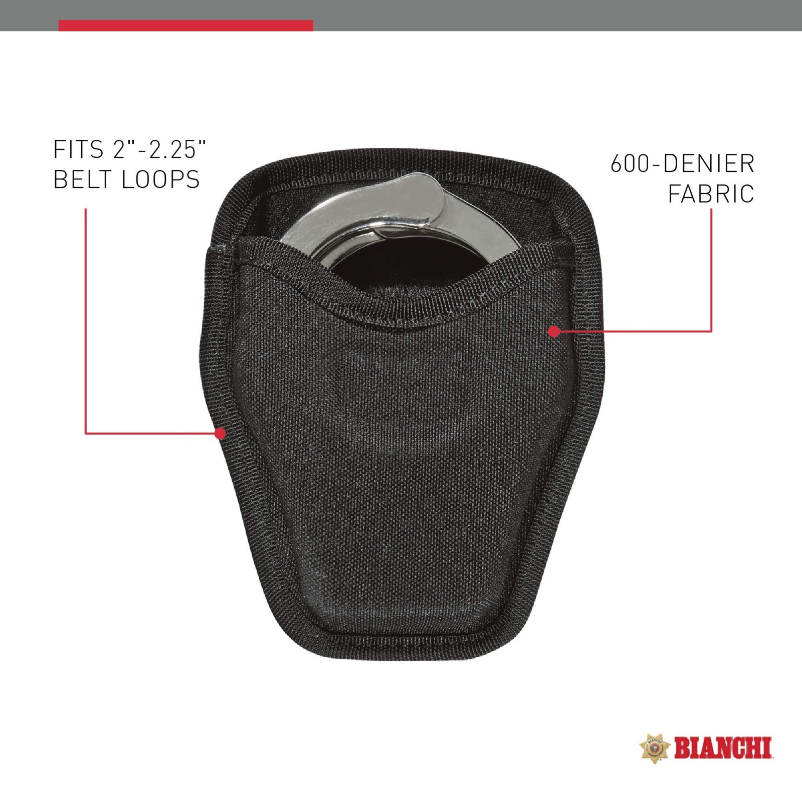 Bianchi Accumold 8034 Open Top Cuff Case, Fits Standard Handcuffs Black