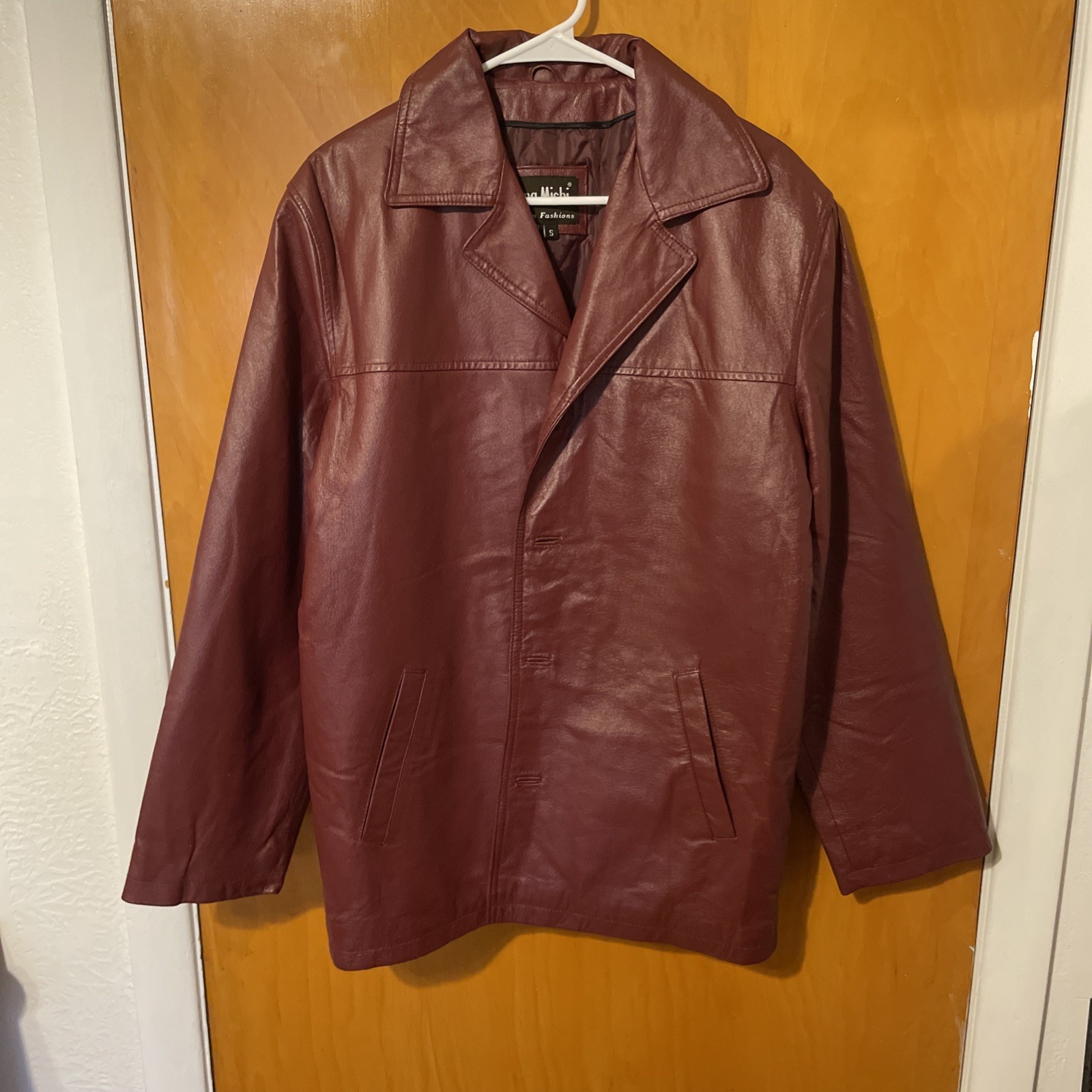Dona Michi Leather Jacket Small Deep Red