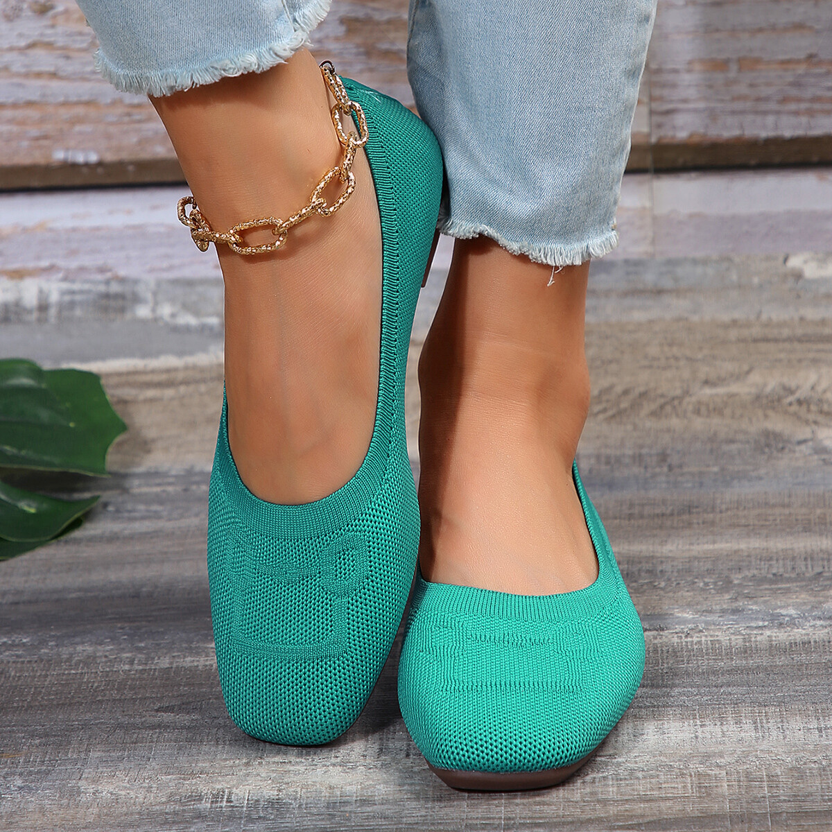 Women’s Ballet Flats Shoes Comfortable Soft Casual Slip on Dress Shoes Square