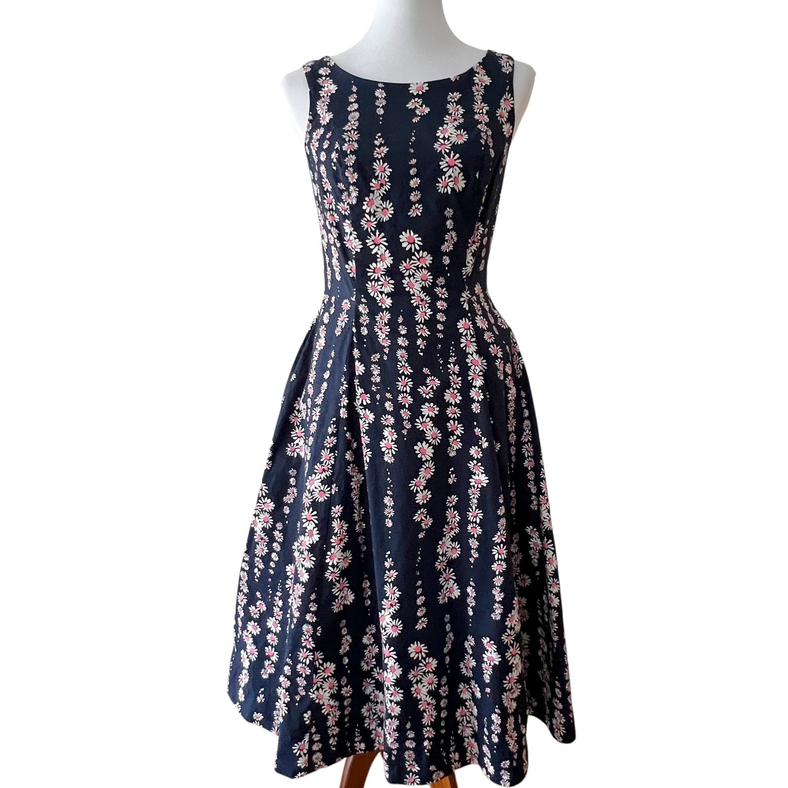 Boden 4 Dress Small Cotton Retro Classic 50s Style Wedding guest Cottage Daisies