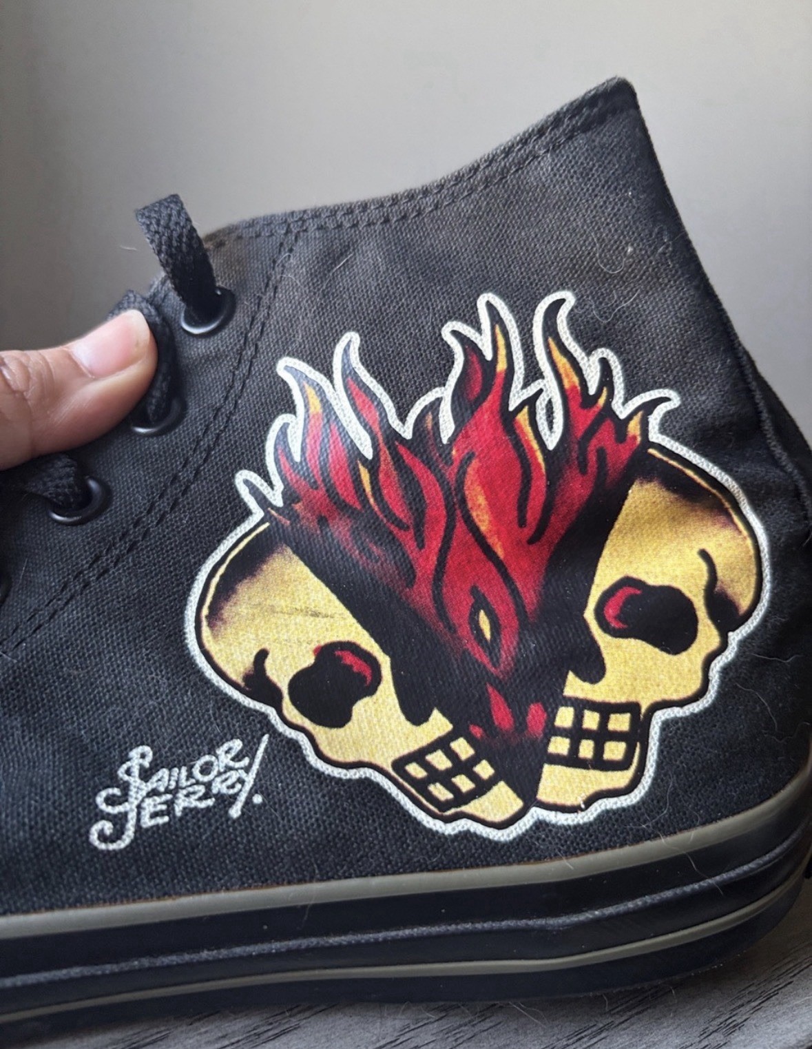 Converse Chuck Taylor All Star Sailor Jerry Black High Top Skull Canvas