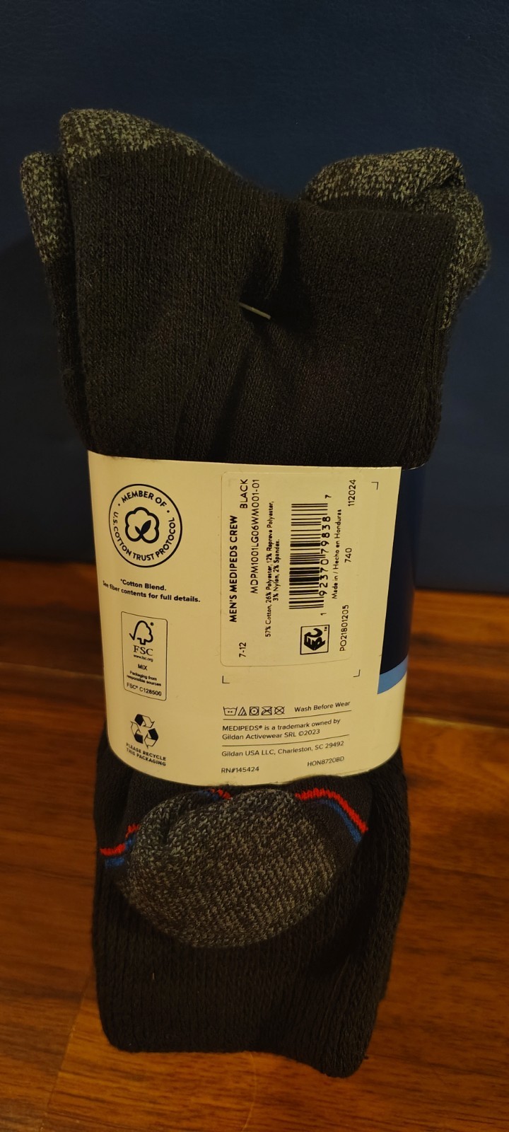 MediPeds Cushioned Non-binding Crew Large Socks 12 Pairs