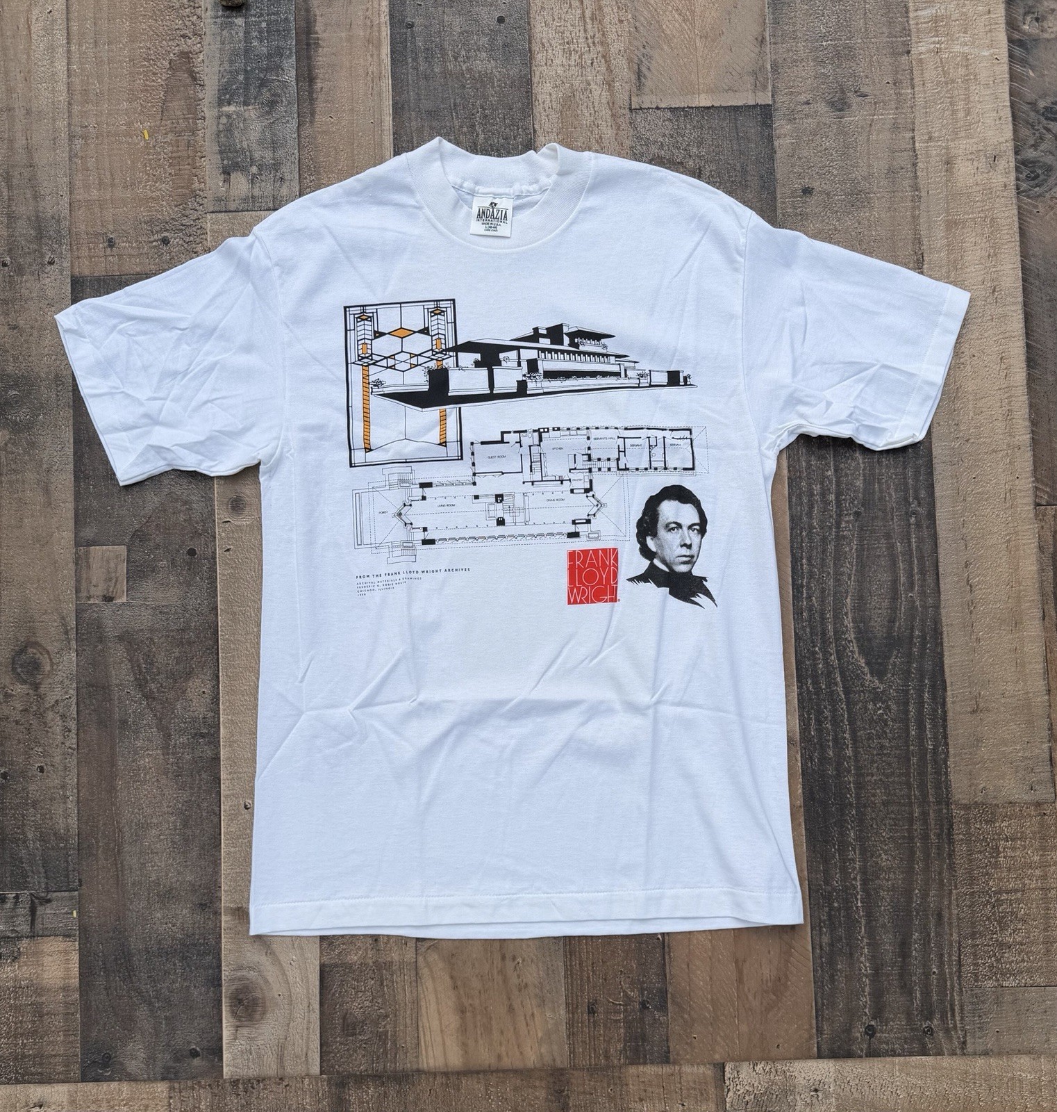 Vintage Andazia Frank Lloyd Wright Robie House Graphic T-Shirt Size Large