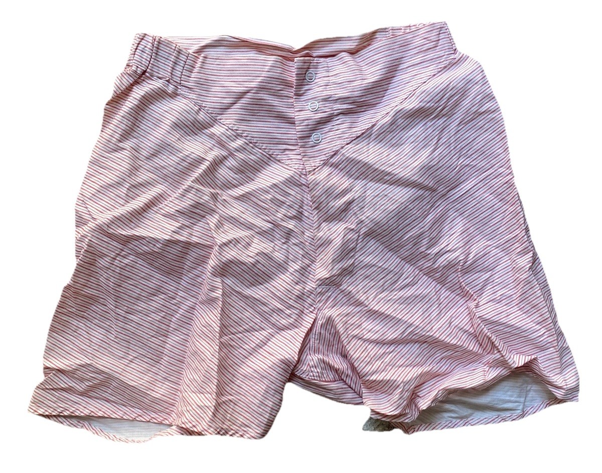 NOS VTG 60s Hanes Givvies Cotton Boxer shorts yoke-front 28 50s striped
