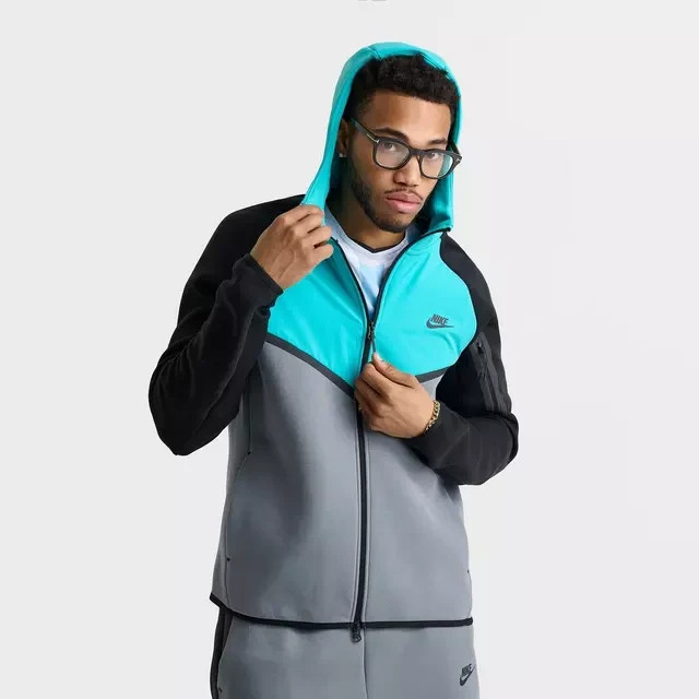 Nike Tech Fleece Windrunner Men’s Full-Zip Jacket IH4302-084 L Gray Blue Black