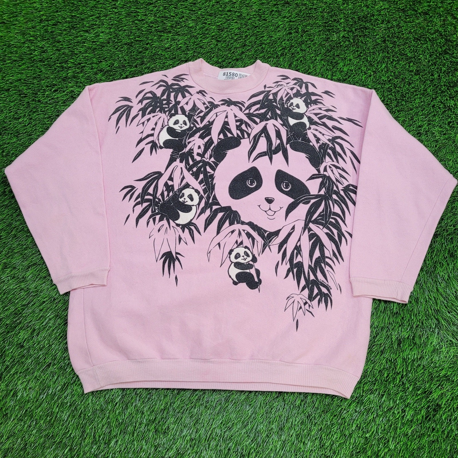 Vintage 1986 Panda Sweatshirt Womens Large 23×25 UNION Made
