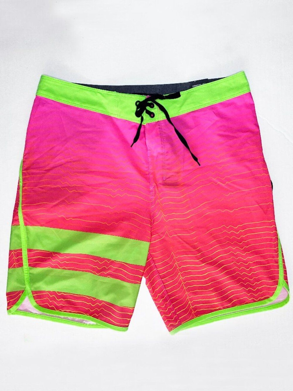 NWT Hurley Phantom Block Party Speed Boardshorts 18″ Neon Pink Green – 30 Waist