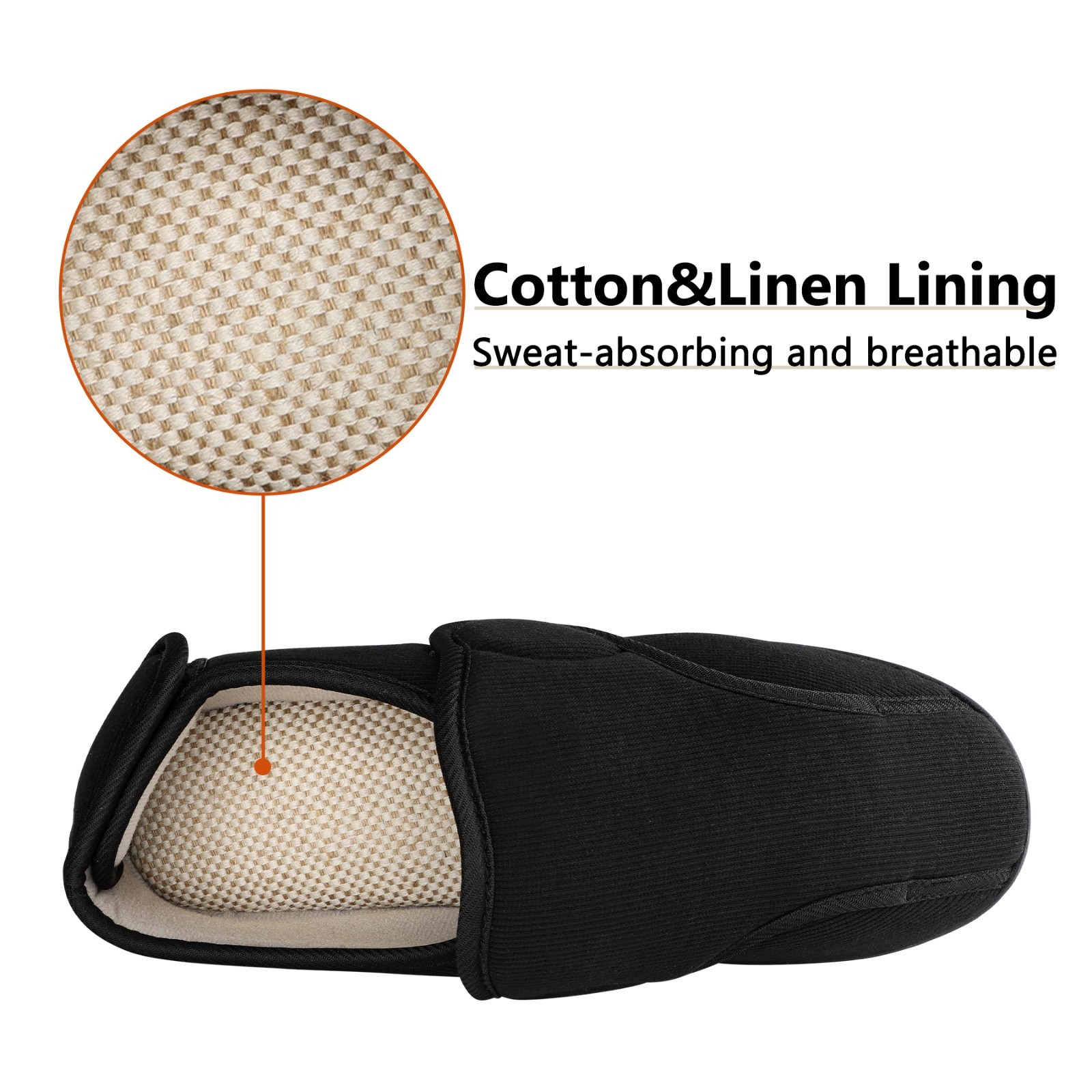 Men’s Wide Width Slippers House Shoes for Swollen Feet Edema Arthritis Elderly