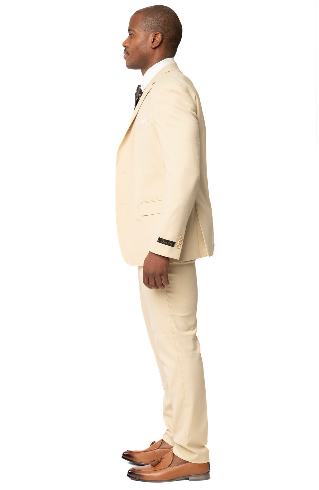 Tan Beige Slim Men Suit Micro Textured Weave 2 Button Notch 11812 Vest Optional