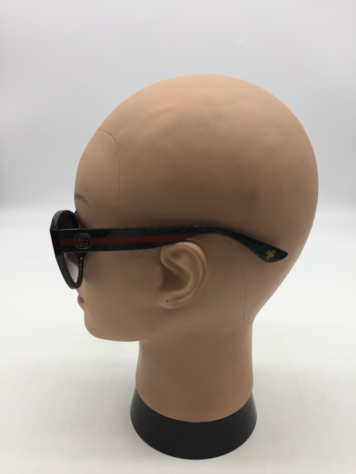 Gucci Black Full Rim Frame Designer Sunglasses 53-20-140 Grey Lenses