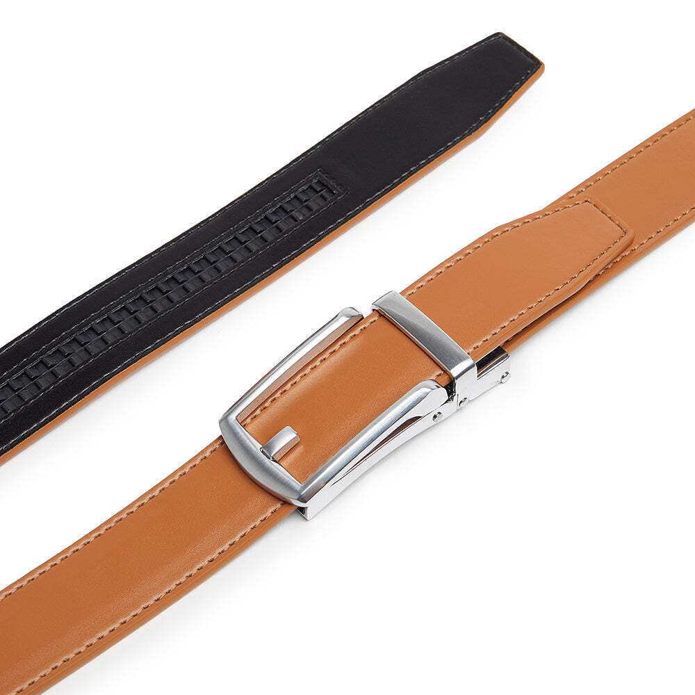Men’s Ratchet Belt Genuine Leather Mens Belt with Slide Ratchet Belts for men