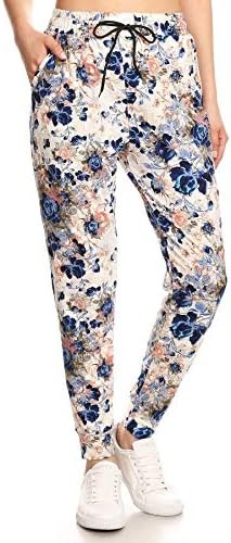 Leggings Depot Pants Track Cuff Sweatpants With Pockets Patterned Womens Jogger