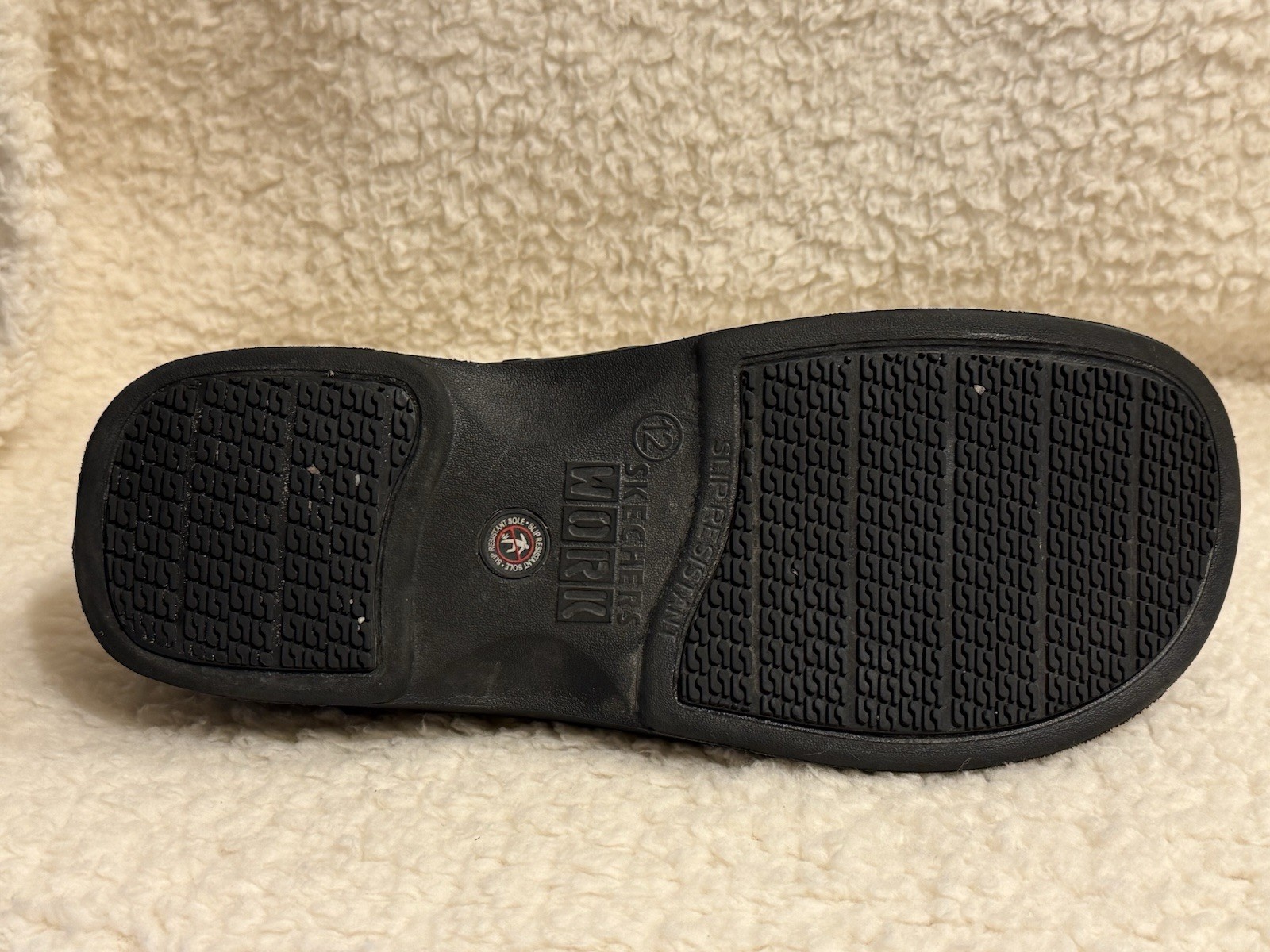 Men’s Sketcher’s Work Slip Resistance Size 12 Black Slip-on Used