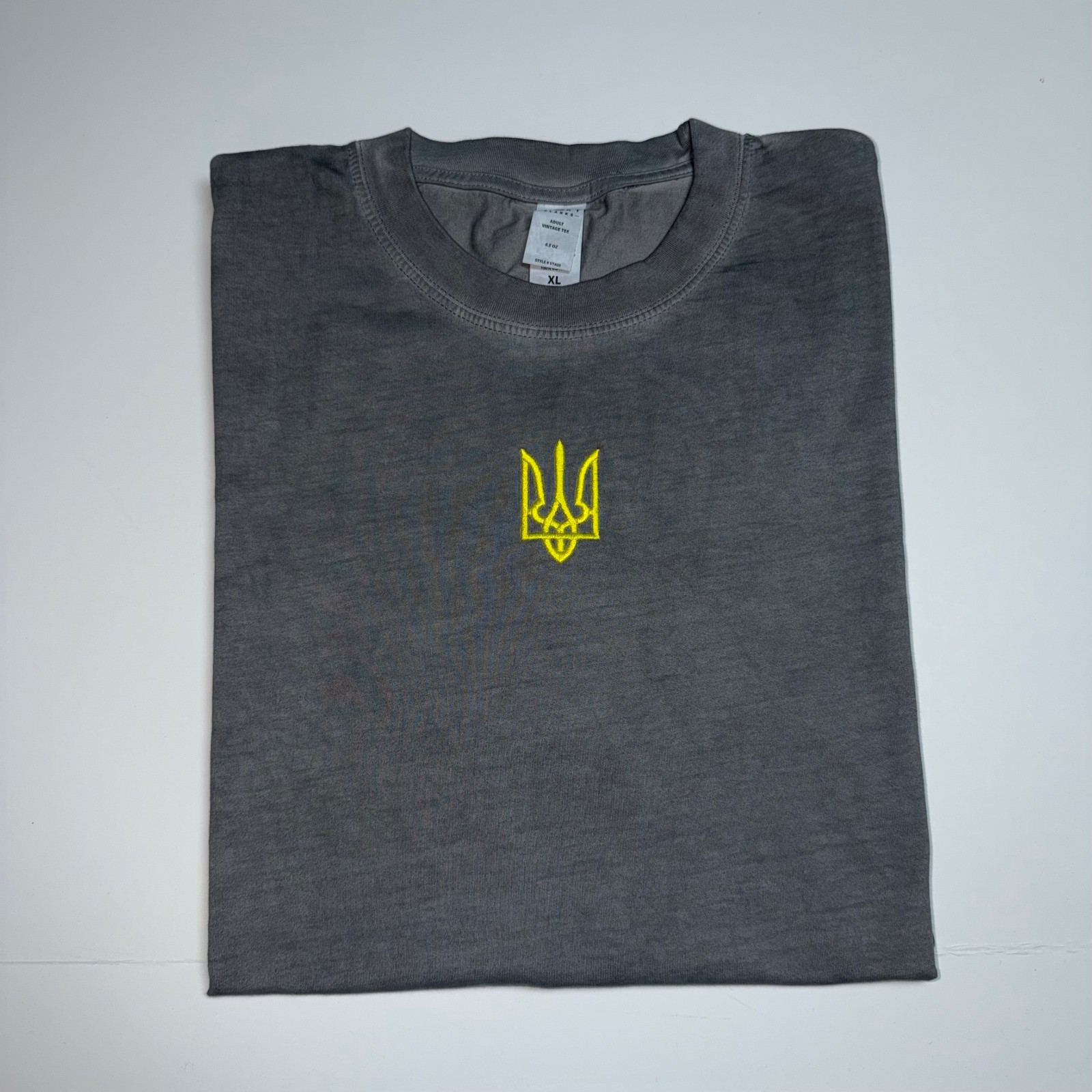 Ukraine Embroidered Vintage Black Ukrainian Volodymyr Zelenskyy Golden Trident