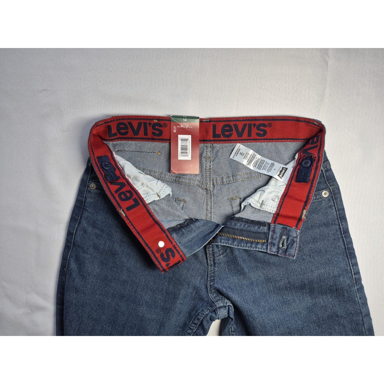 Levi’s 511 Boys Slim Stretch Blue Denim Jeans Adjustable Waist Size 14