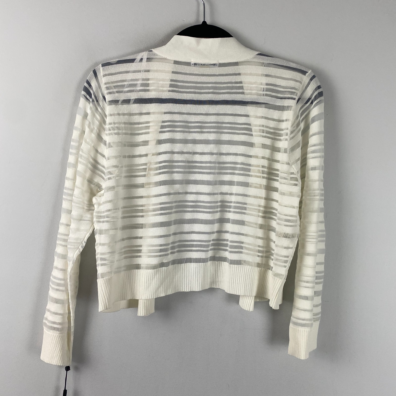 Calvin Klein Shrug Sweater Open Cardigan Size Large Ivory Semi Sheer